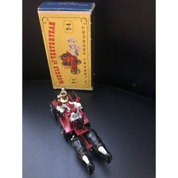 Vtg Matchbox Lesney Models of Yesteryear Y-4 Shand Mason Horse Drawn Fire Engine - Picture 9 of 10